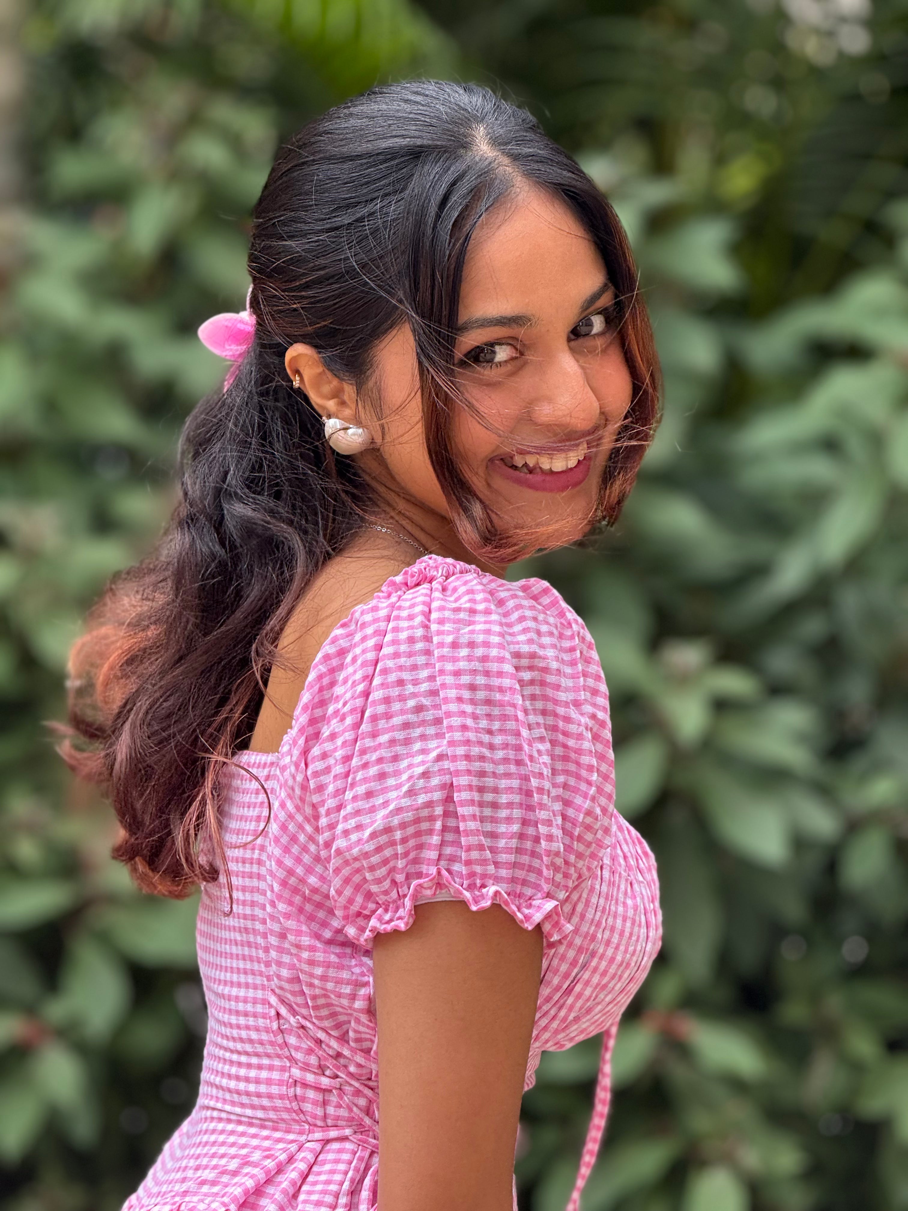 Alba Gingham Gown(PINK VERSION)